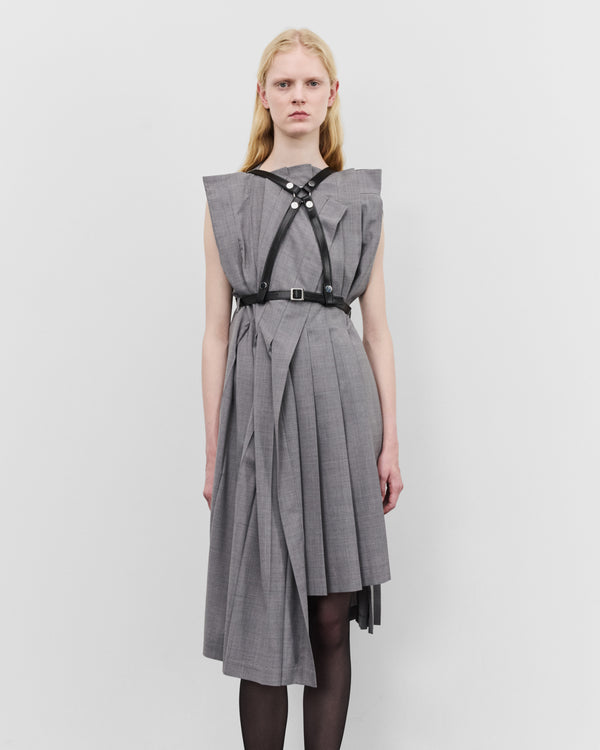 Junya Watanabe - Women's Pleated Dress with Harness - (Grey)