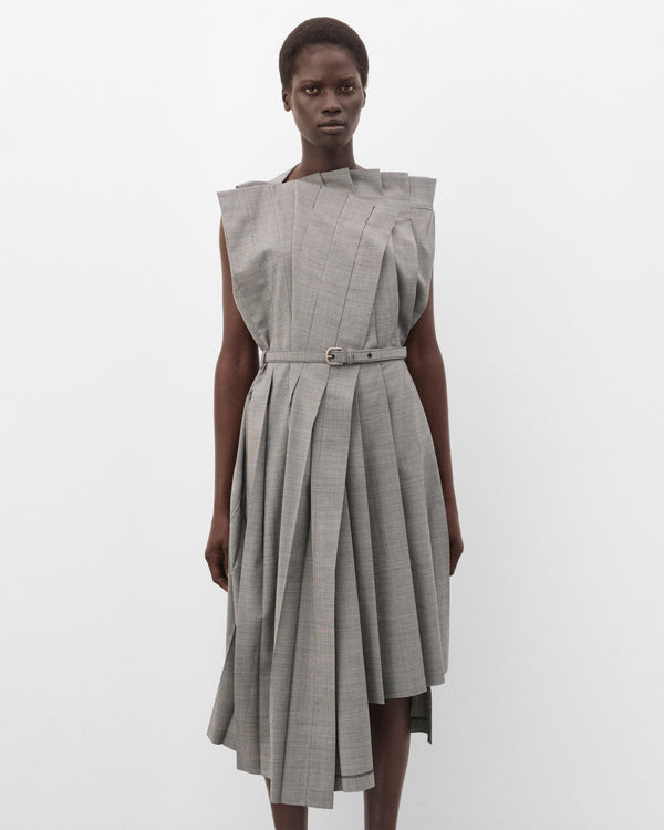 Junya Watanabe - Women's Belted Pleated Dress - (Black/White)