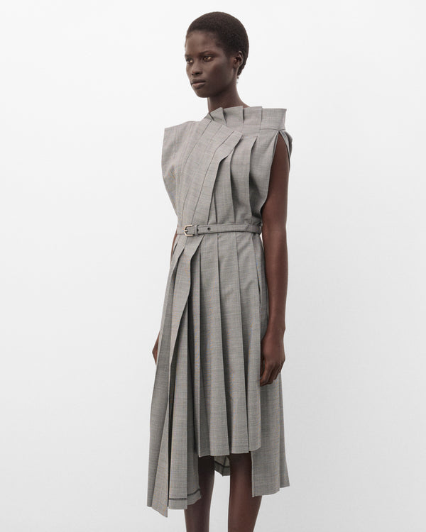 Junya Watanabe - Women's Belted Pleated Dress - (Black/White)
