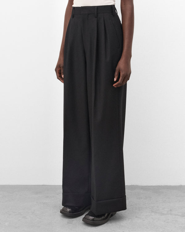 Junya Watanabe - Women's High Waisted Pleated Trousers - (Black)