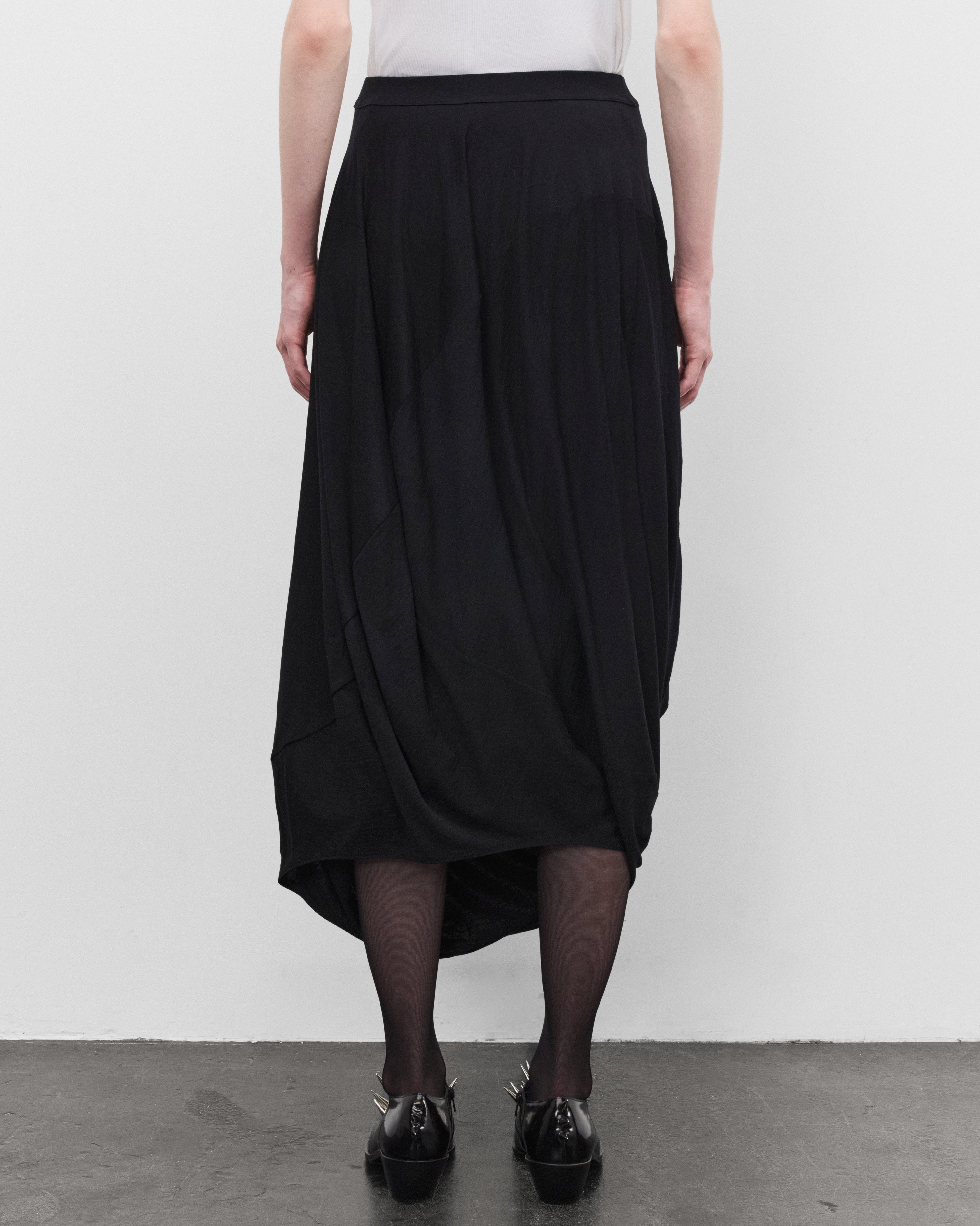 JUNYA WATANABE ドレープスカート Junya Watanabe: Women's Draped Wool Skirt (Black) | Dover Street