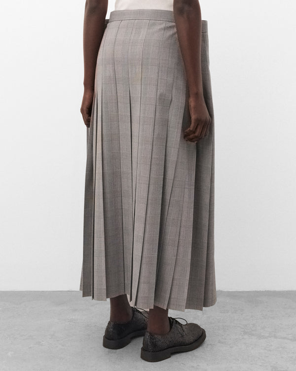 Junya Watanabe - Women's Pleated Glen Check Skirt - (Black/White)