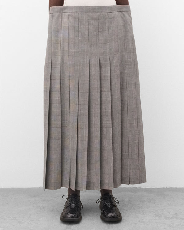 Junya Watanabe - Women's Pleated Glen Check Skirt - (Black/White)