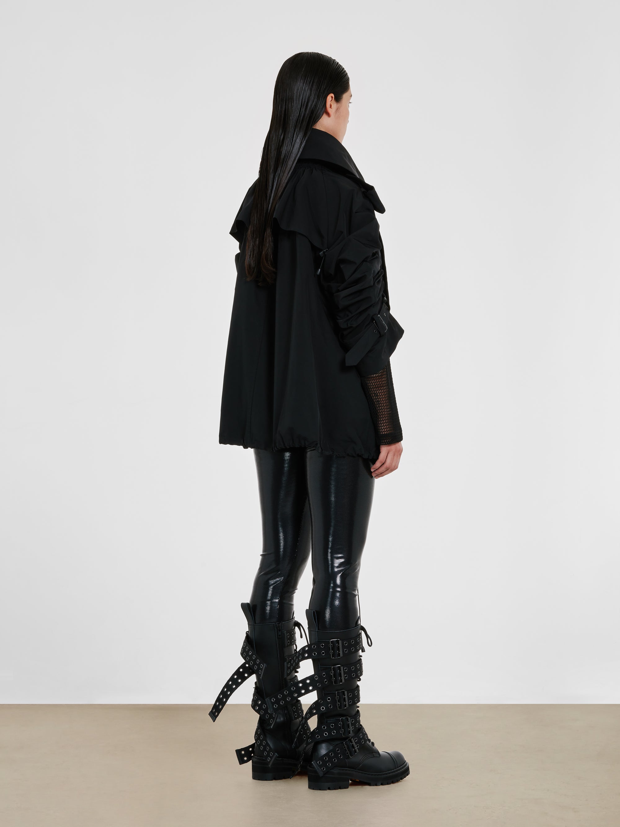 Junya Watanabe - Women’s Cropped Pea Coat - (Black) view 3