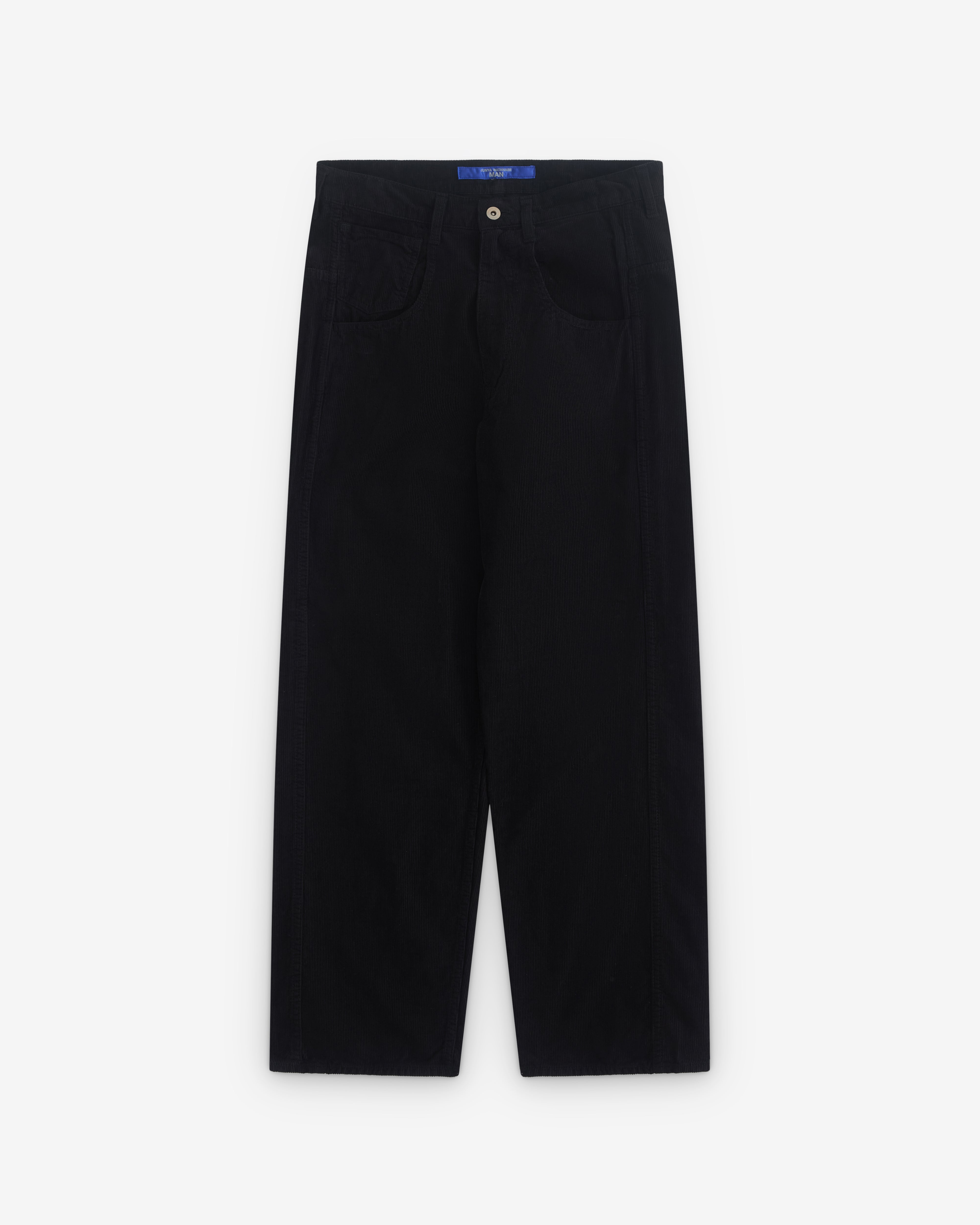 Junya Watanabe Man: Men's Needle Cord Tapered Trousers (Black