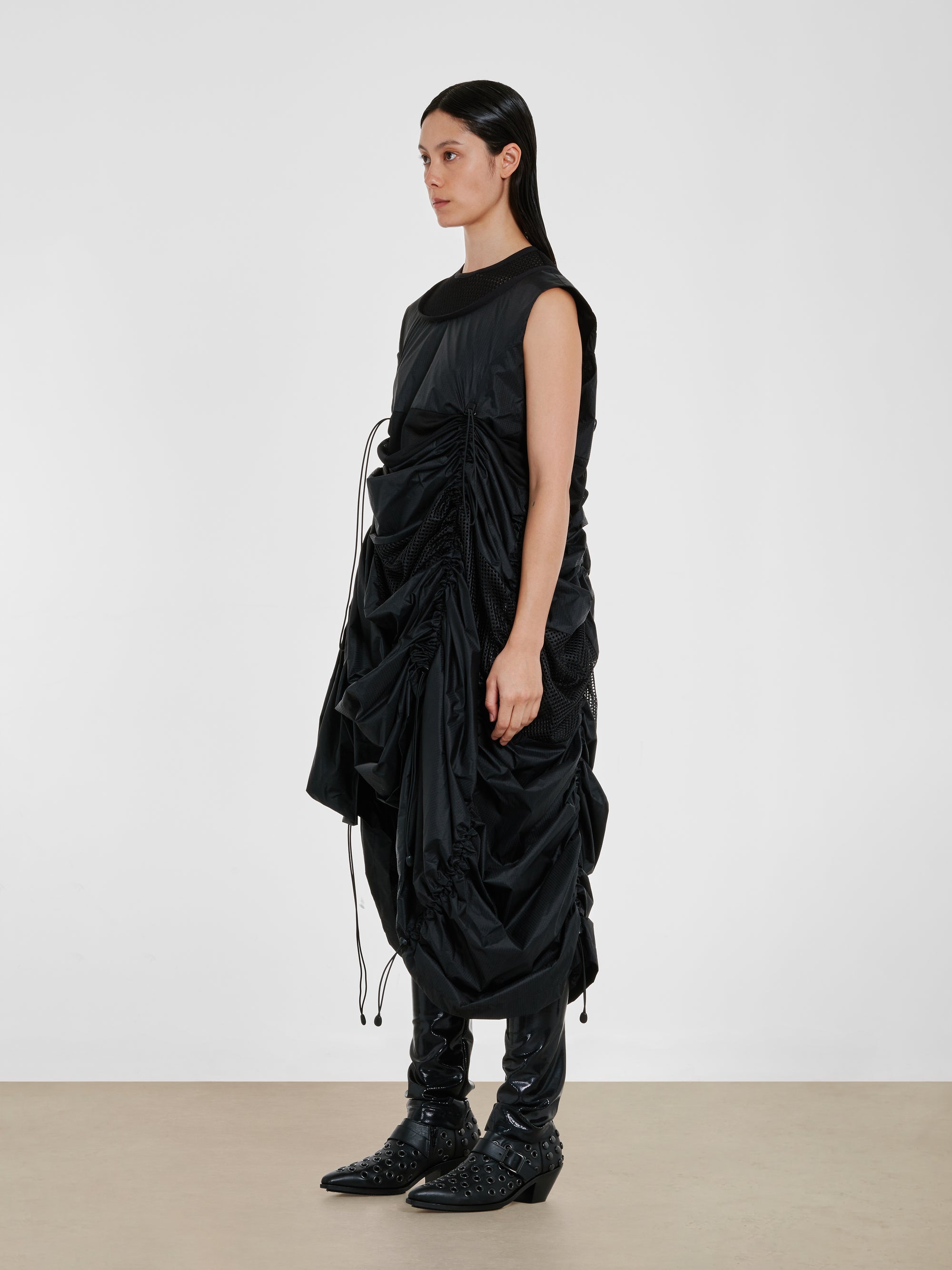 Junya Watanabe - Women’s Layered Mesh Dress - (Black Mix) view 3