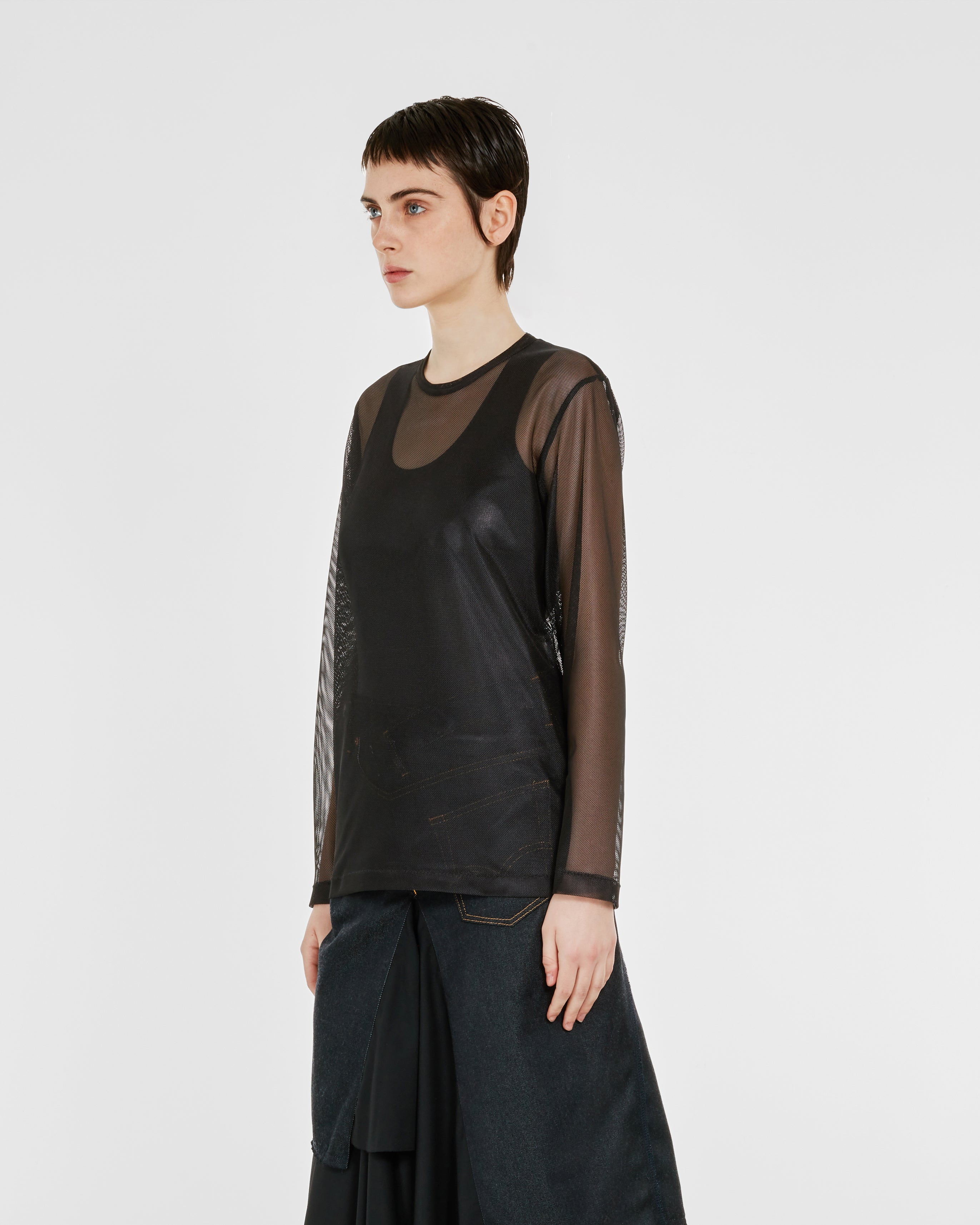 Junya Watanabe - Women's Fine Mesh Long Sleeve Top - (Black)