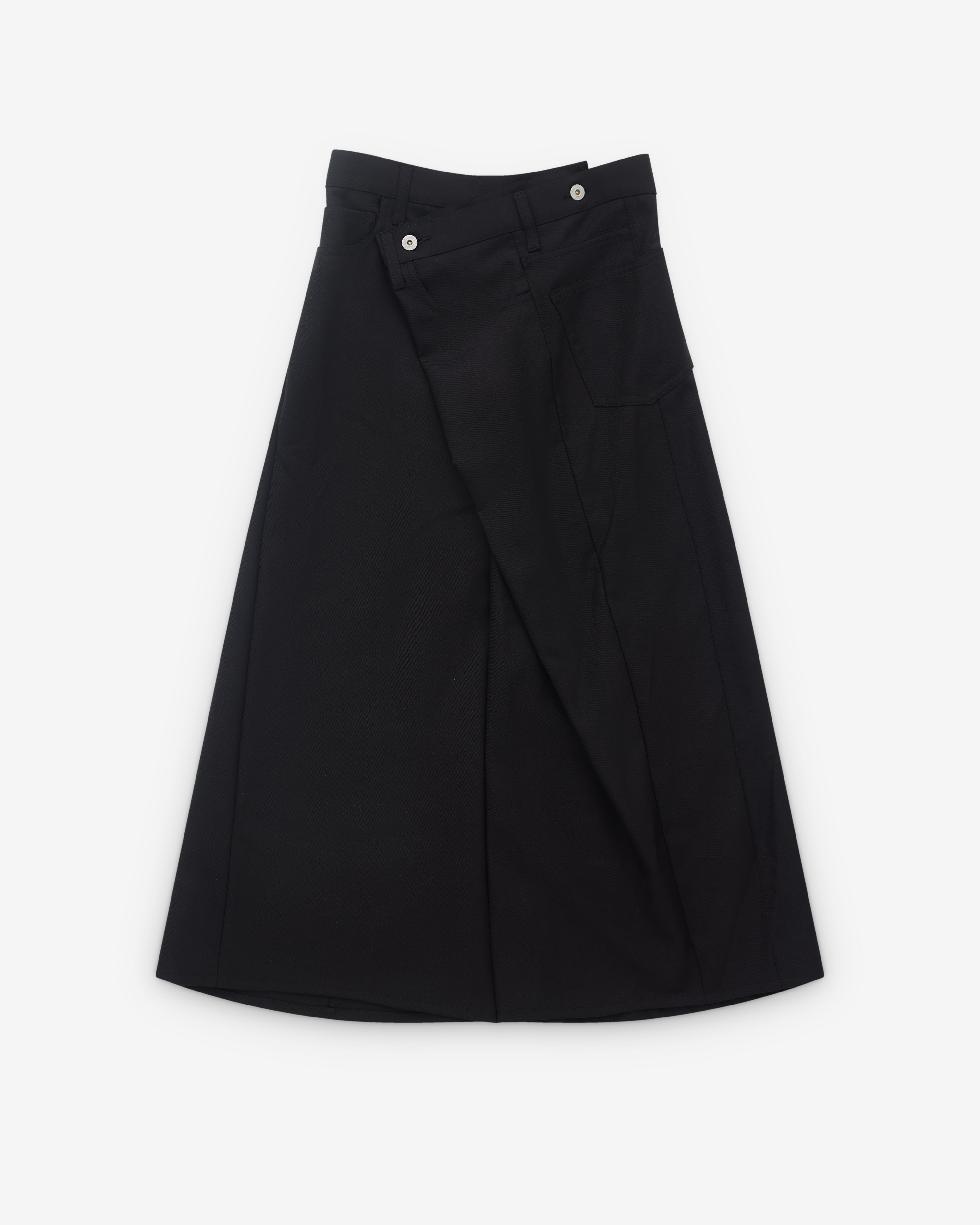 Junya Watanabe: Women's Asymmetric Skirt (Black) | Dover Street