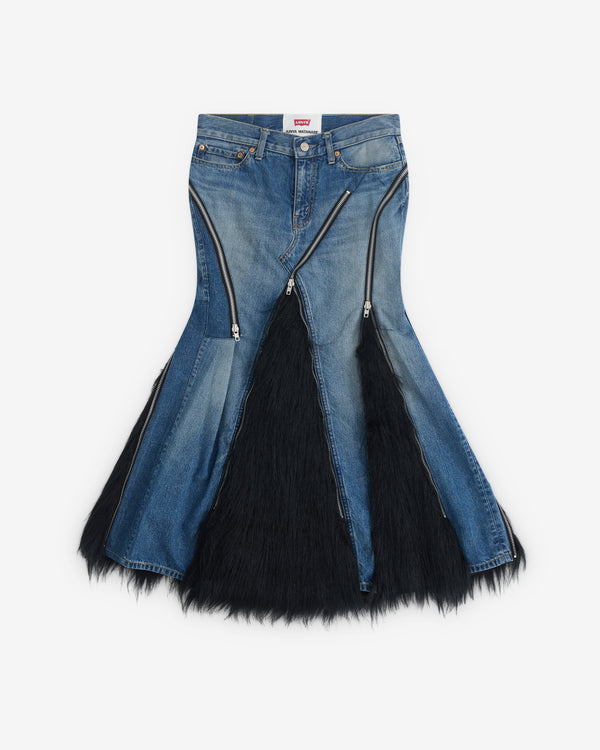 Junya Watanabe - Women’s Levi's Faux Fur Panelled Skirt - (Indigo/Black)