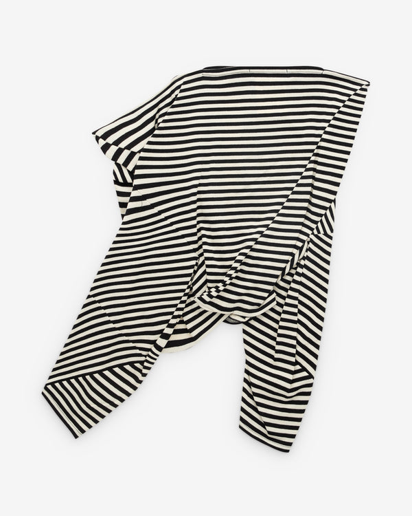 Junya Watanabe - Women’s Striped Angular Long Sleeve T-Shirt - (Black/White)