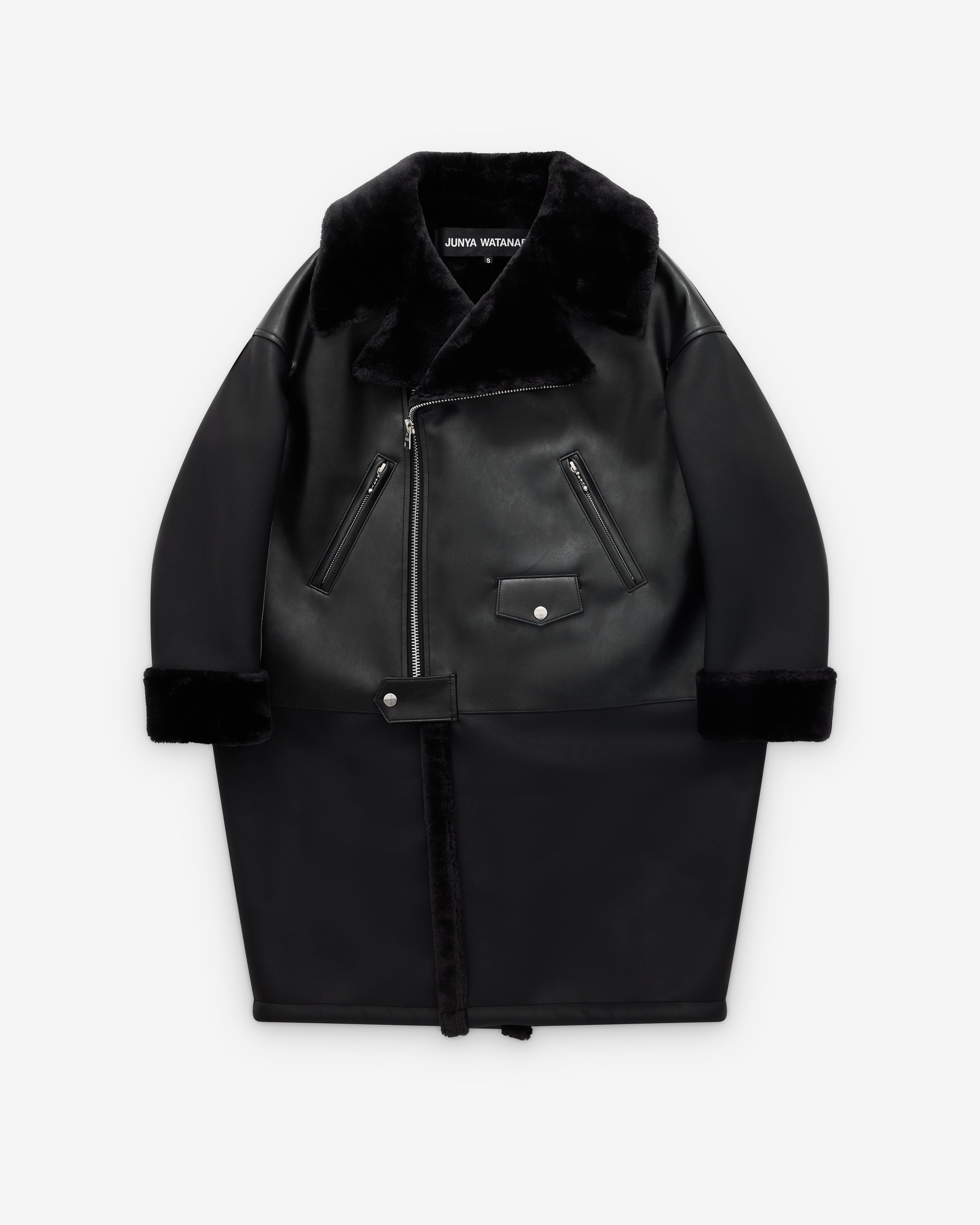 Junya Watanabe: Women's Faux Fur Trimmed Flight Jacket (Black