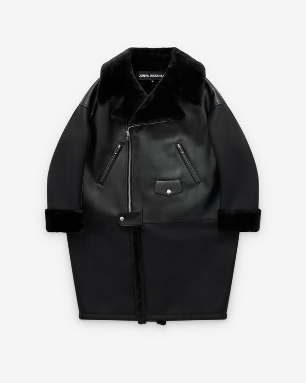 Junya Watanabe - Women’s Faux Fur Trimmed Flight Jacket - (Black)