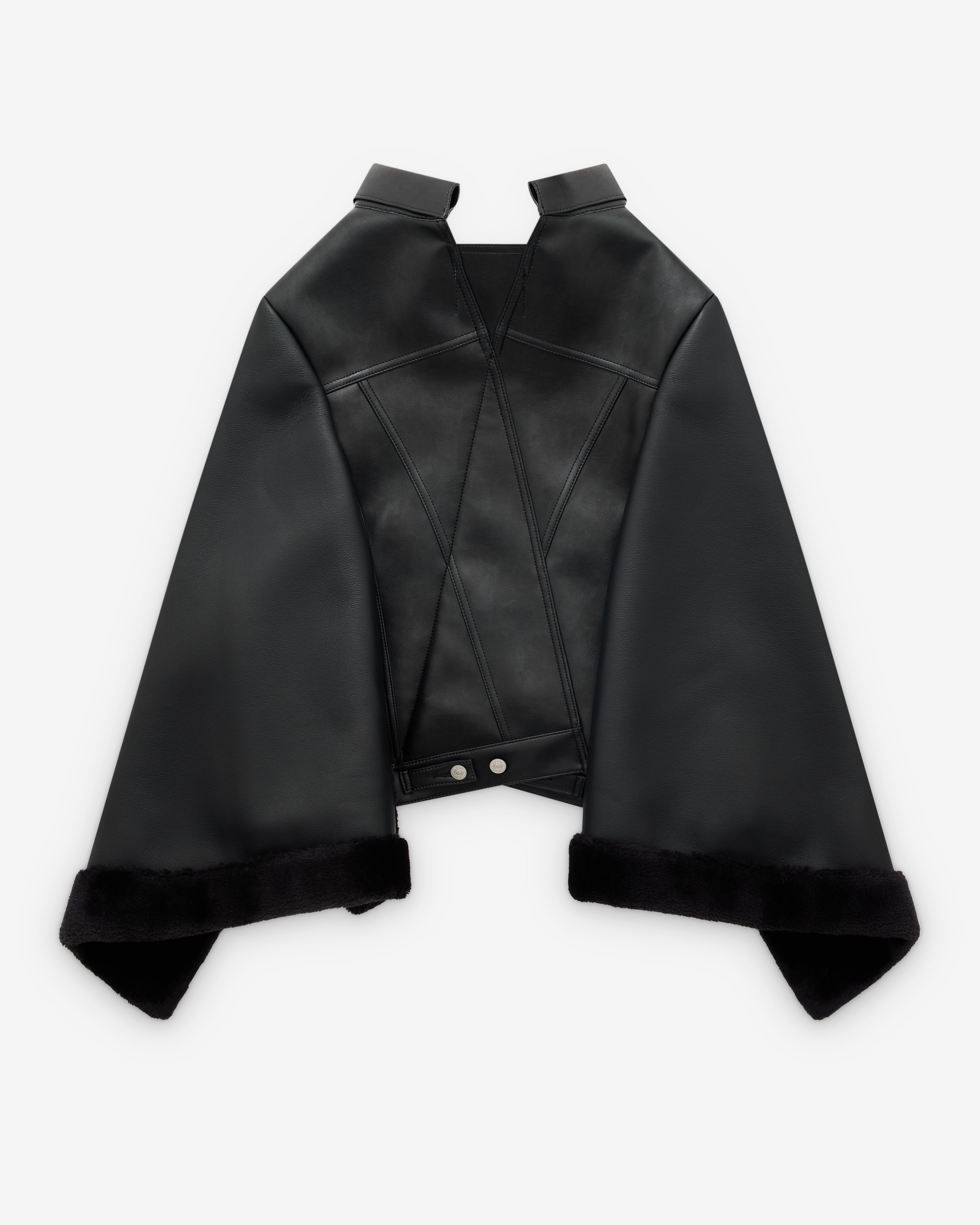 Junya Watanabe: Women's Levi's Faux Leather Cape (Black