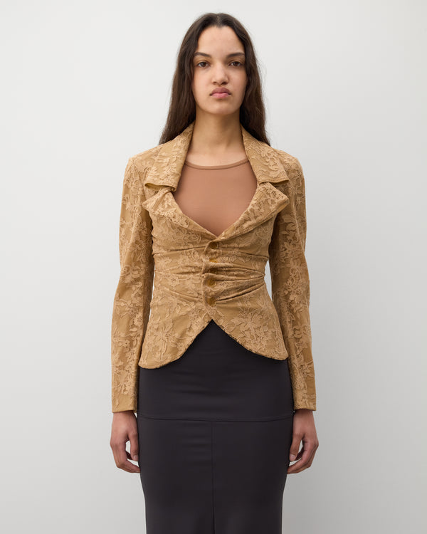 Junya Watanabe - Women's Floral Lace Blazer - (Brown)