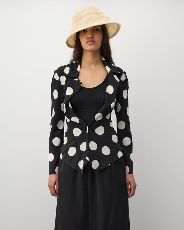 Junya Watanabe - Women's Polka Dot Georgette Blazer - (Black/White)