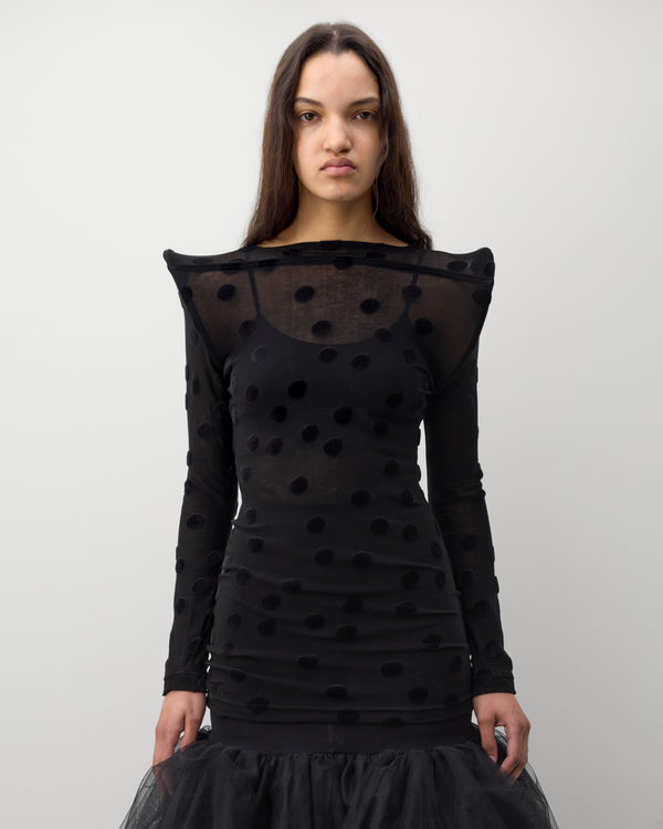 Junya Watanabe - Women's Polka Dot Longsleeve Top - (Black)