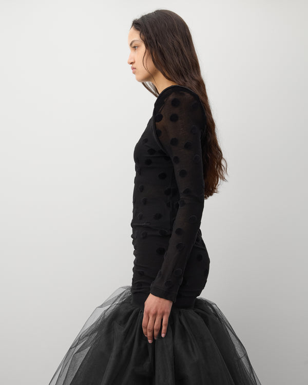 Junya Watanabe - Women's Polka Dot Longsleeve Top - (Black)