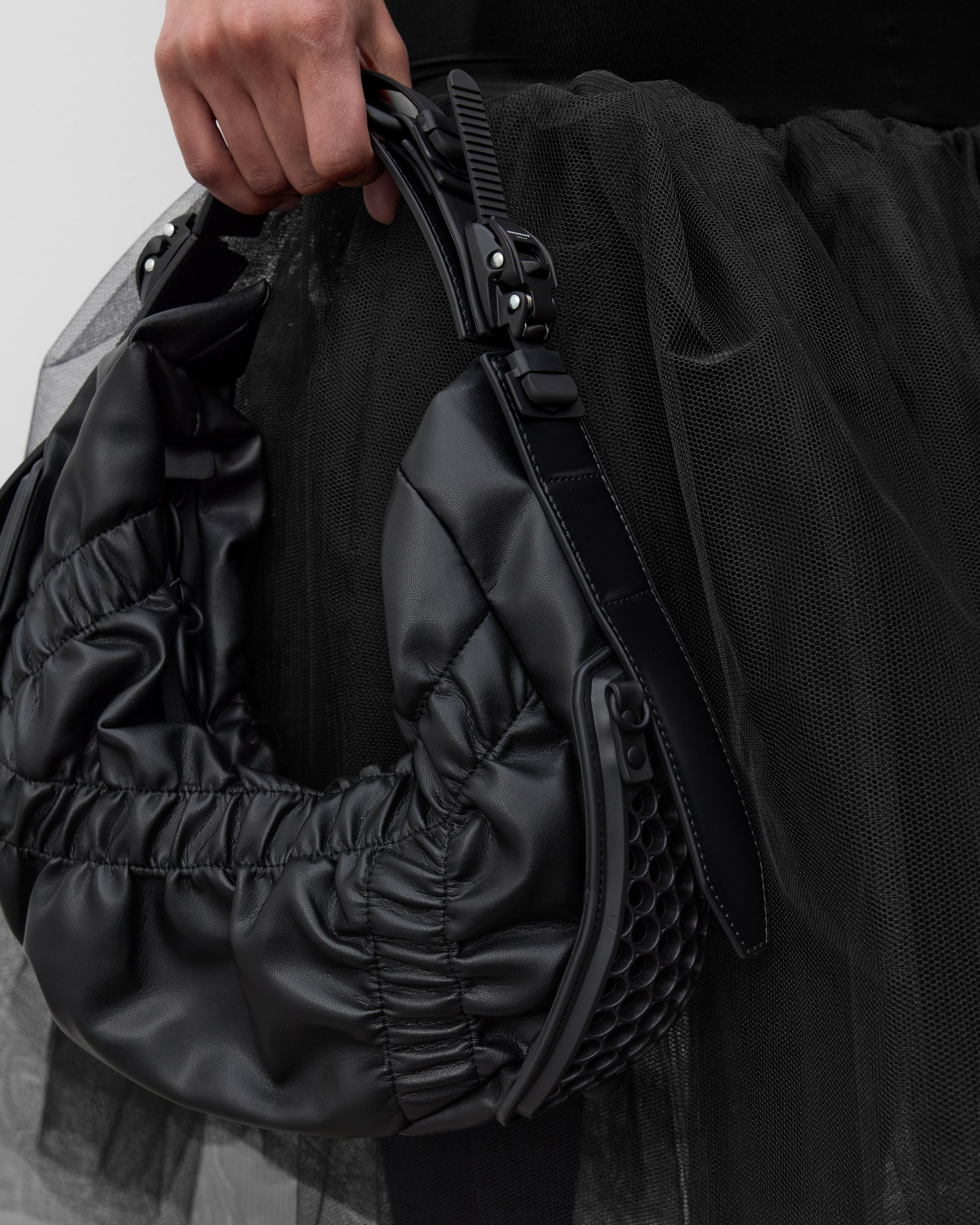 Junya Watanabe: Innerraum Crunch Shoulder Bag (Black) | Dover