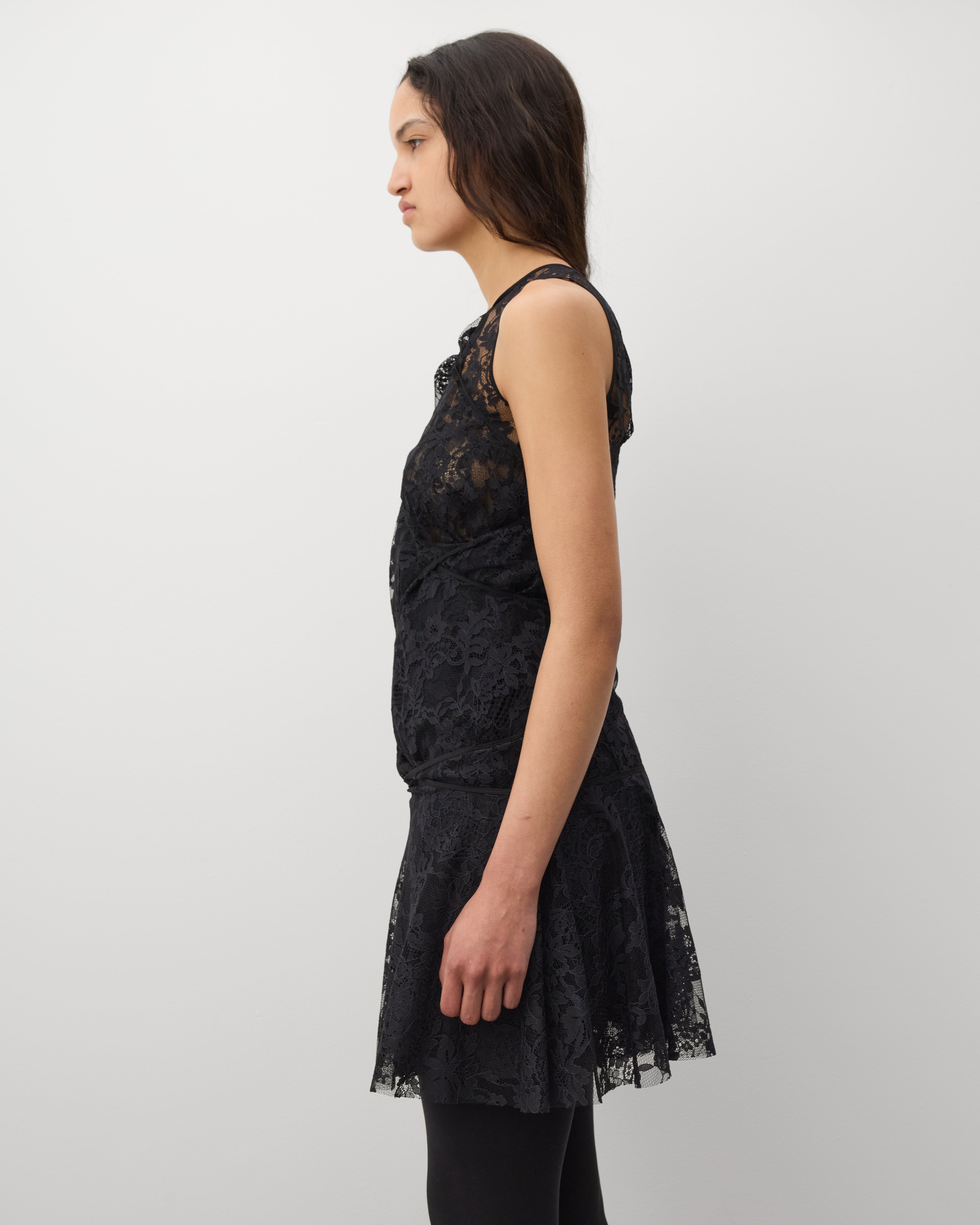 Junya Watanabe: Women's Floral Lace Dress (Black) | Dover Street