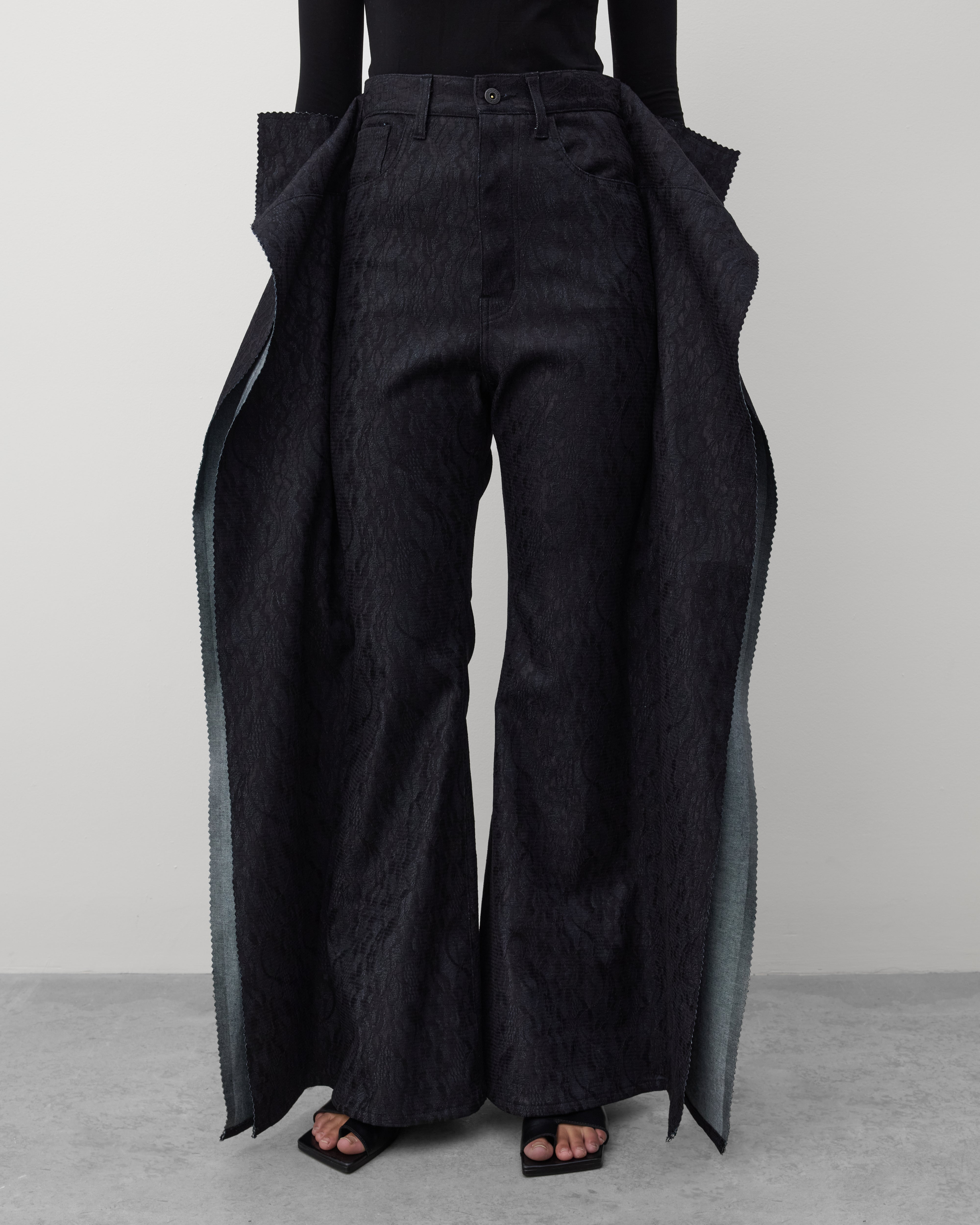Junya Watanabe: Women's Raw Edge Oversized Trousers (Black