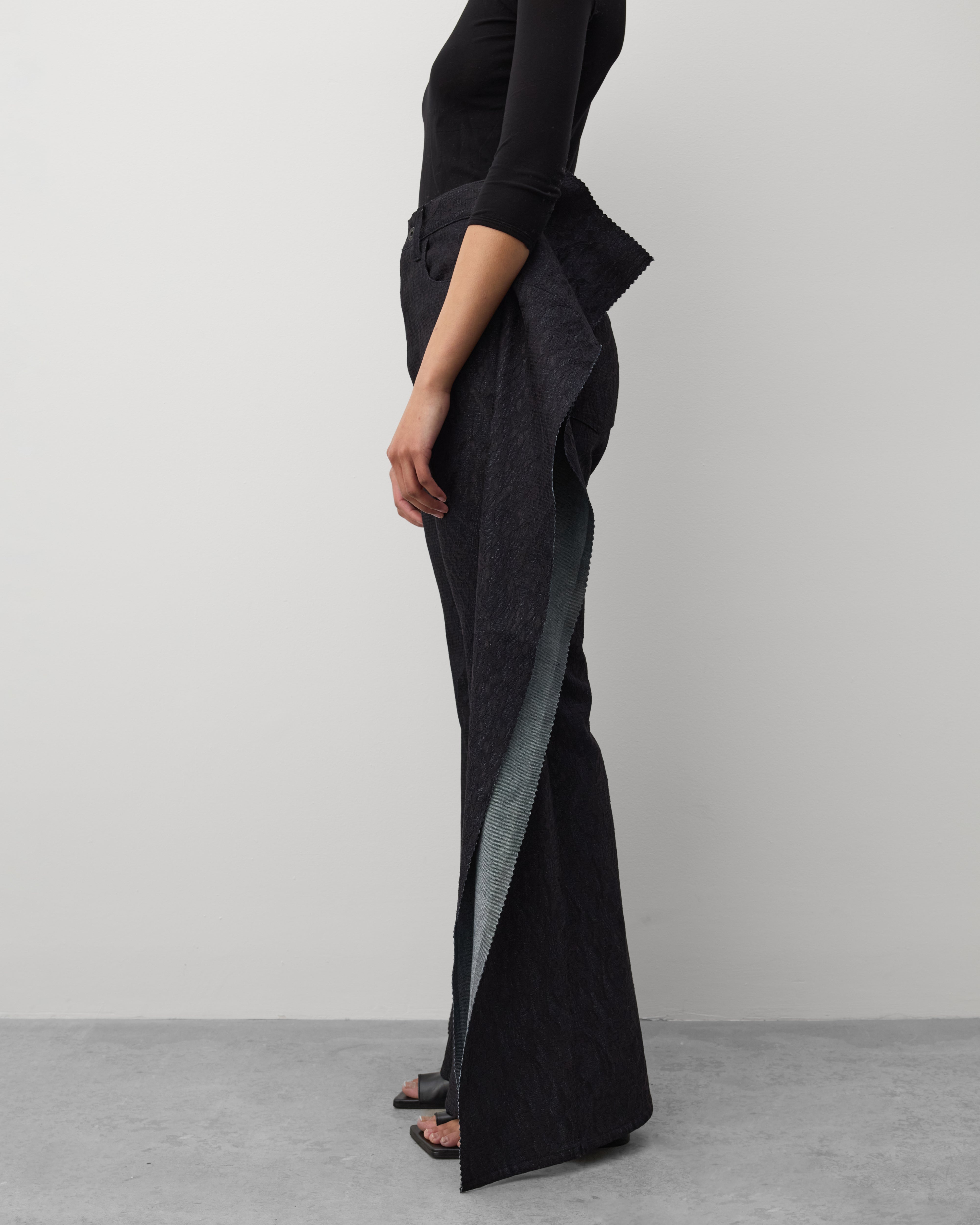 Junya Watanabe: Women's Raw Edge Oversized Trousers (Black