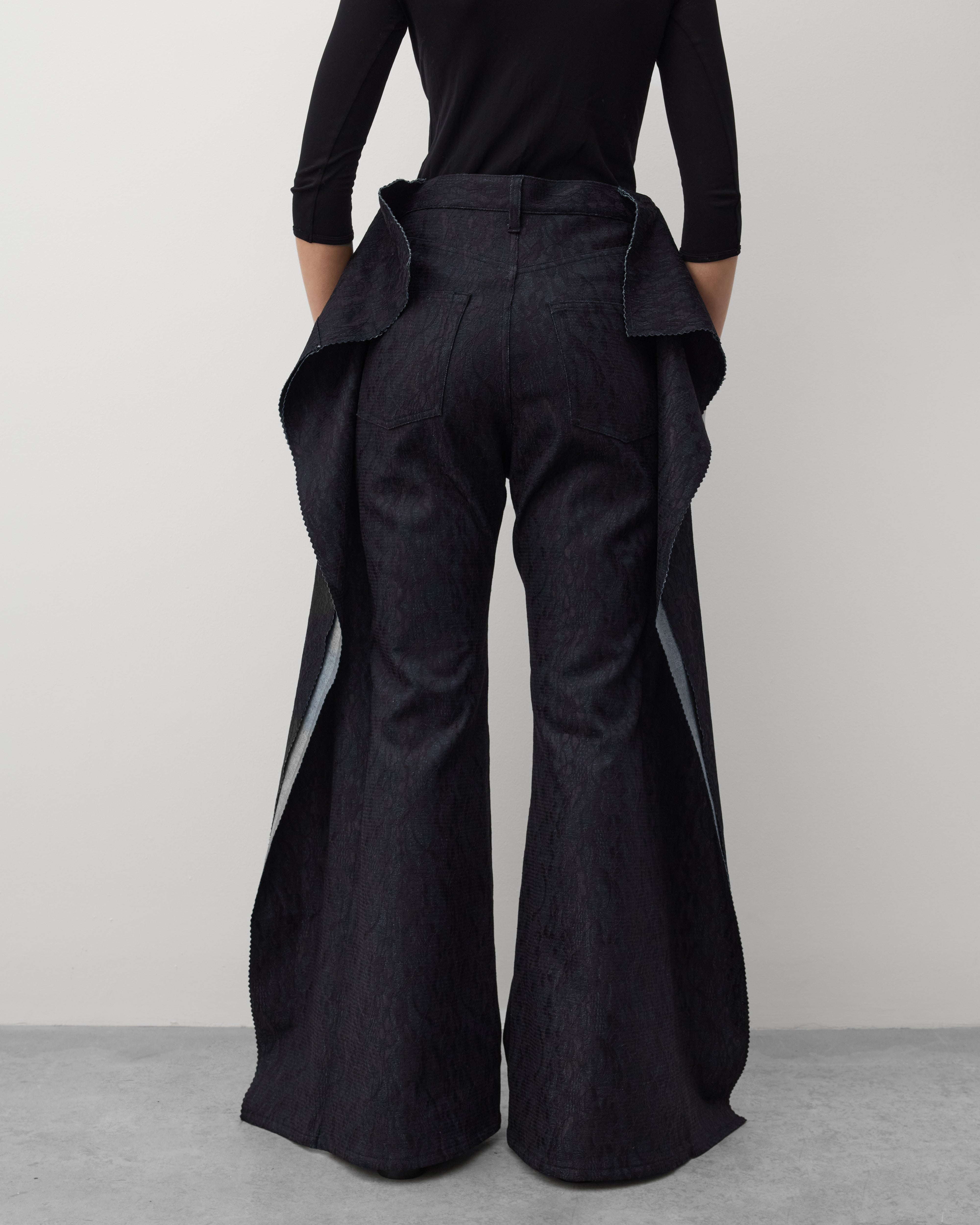 Junya Watanabe: Women's Raw Edge Oversized Trousers (Black