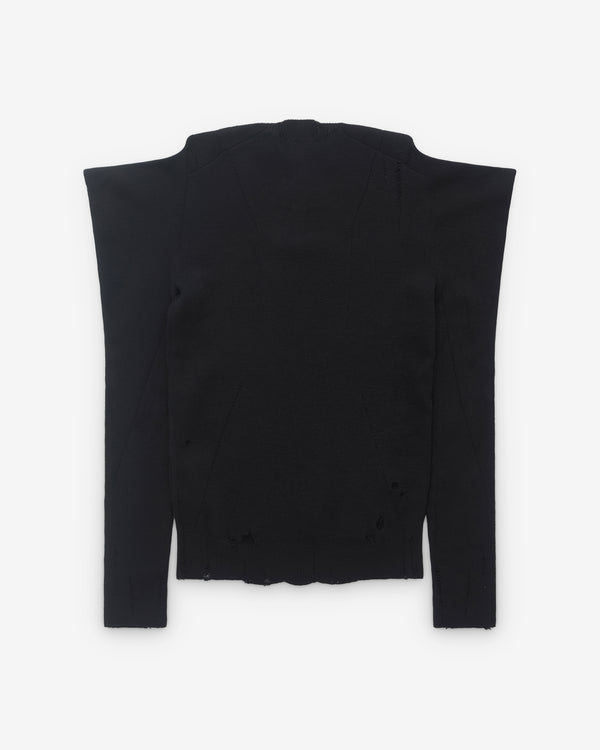 Junya Watanabe - Women’s Distressed Long Sleeve Knit Sweater - (Black)