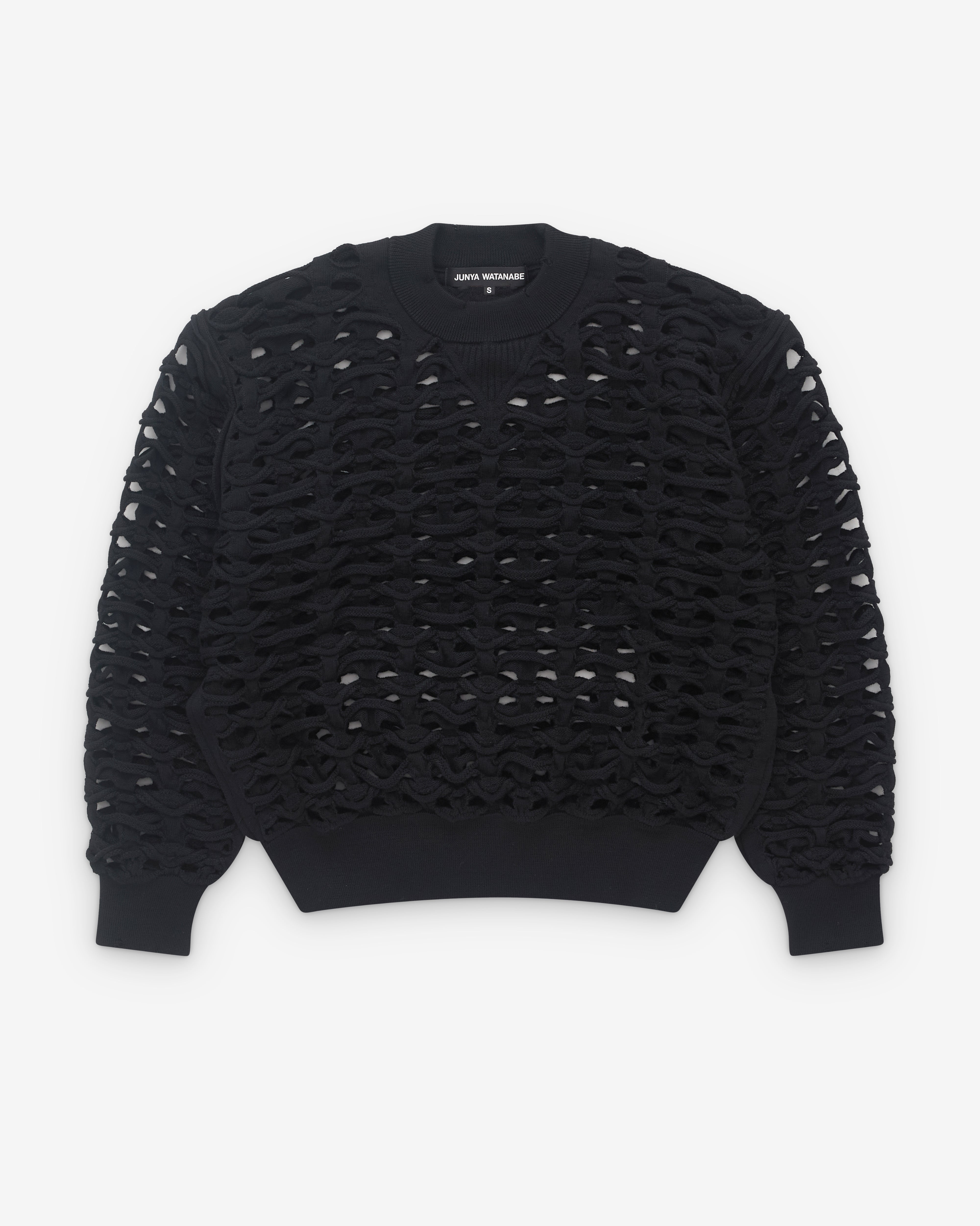 Junya Watanabe: Women's Open Knit Sweater (Black) | DSML E-SHOP