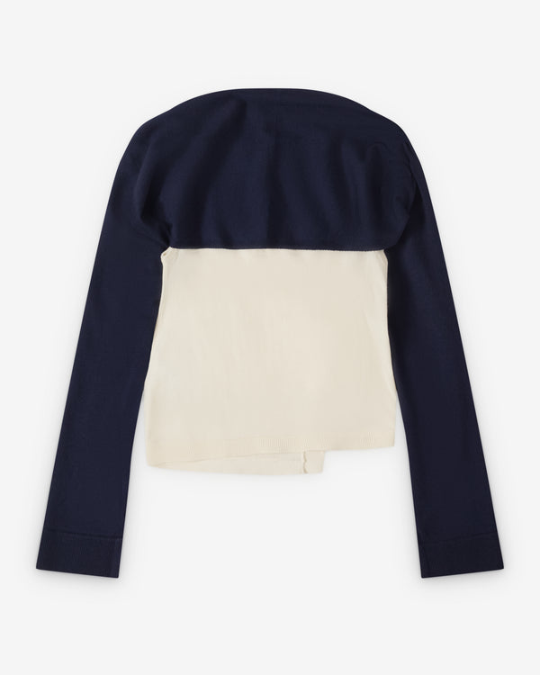 JW Anderson  - Women's Off Shoulder Tank Top - (Off White/Navy)