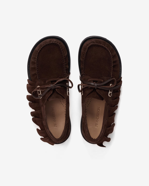 JW Anderson - Women's Loafer Ruffle Boat Shoes - (Chocolate)