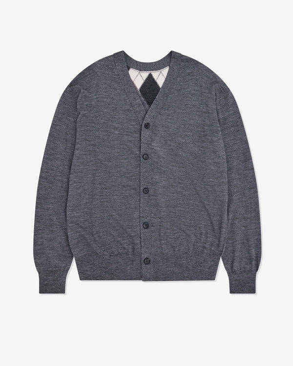 Junya Watanabe MAN - Men's Wool Argyle Pattern Cardigan - (Grey)