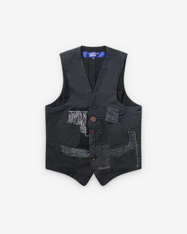 Junya Watanabe Man - Men's Patchwork Vest - (Black/Grey)