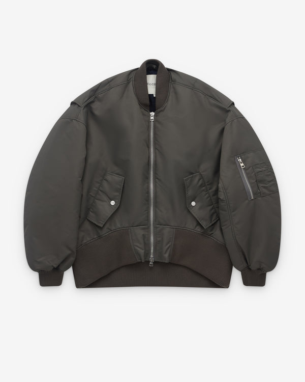 J.W. Anderson - Women’s Oversized Curved Hem Bomber Jacket - (Charcoal)