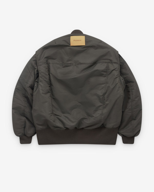 J.W. Anderson - Women’s Oversized Curved Hem Bomber Jacket - (Charcoal)