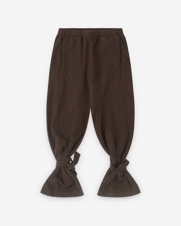 J.W. Anderson - Women’s Tied Bow Joggers - (Dark Brown Melange)