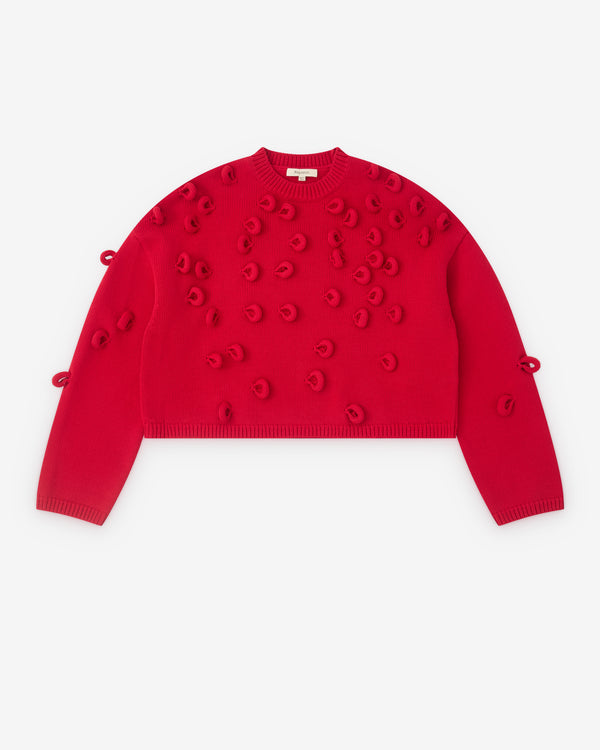 J.W. Anderson - Women’s Cropped Loop Jumper - (Crimson Red)