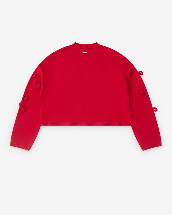 J.W. Anderson - Women’s Cropped Loop Jumper - (Crimson Red)