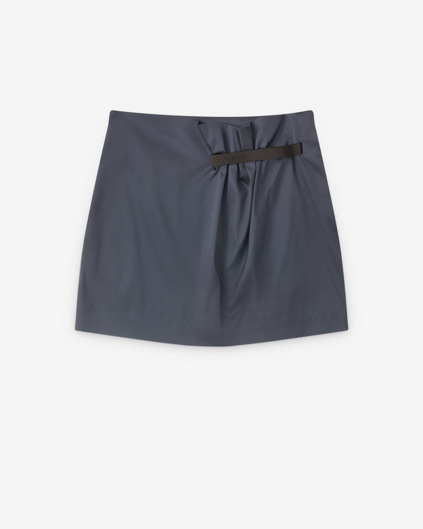 J.W. Anderson - Women’s Leather Tab Mini Skirt - (Steel Blue)
