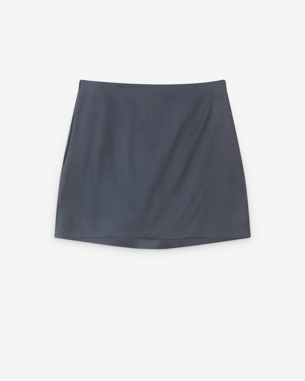 J.W. Anderson - Women’s Leather Tab Mini Skirt - (Steel Blue)