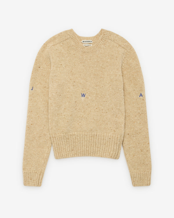 J.W. Anderson - Women's Embroidered Crew Neck Jumper - (Oatmeal)