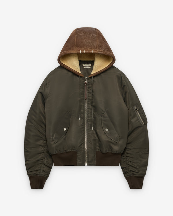 J.W. Anderson - Men's Hooded Bomber Jacket - (Dark Khaki)
