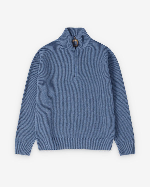 J.W. Anderson  - Men's Half-Zip Jumper - (Smoke Blue)