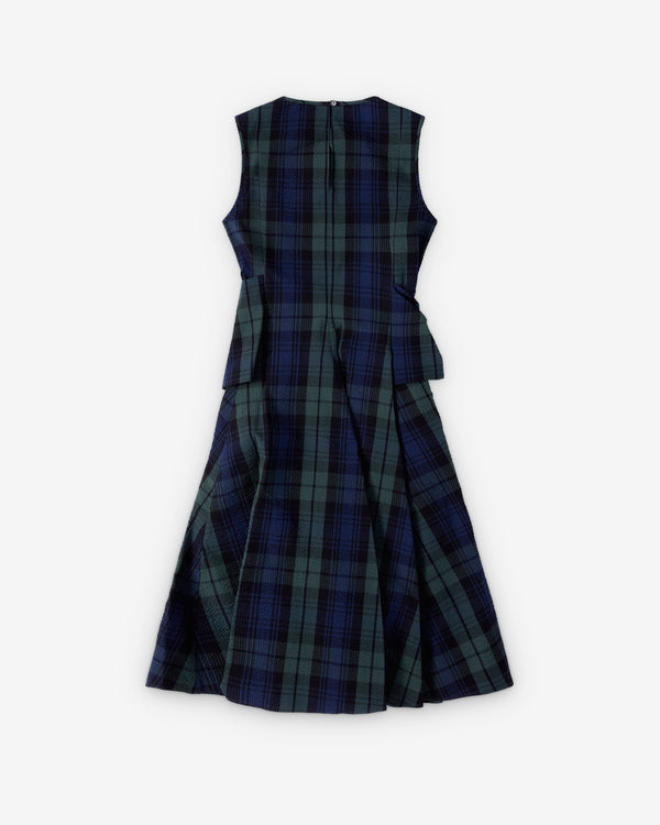 J.W. Anderson  - Women's Cloque Dress - (Navy/Green)