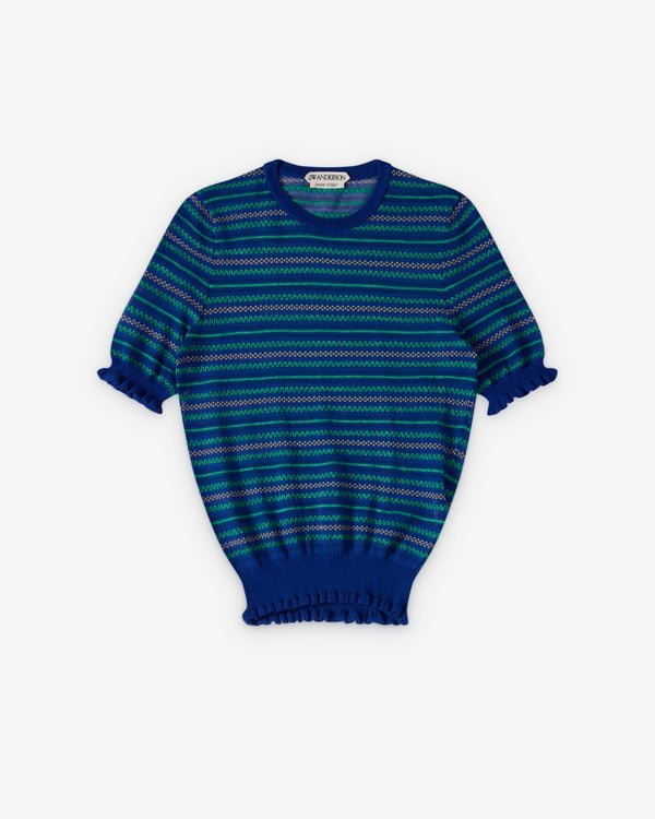 JW Anderson  - Women's Sheer Fairisle Top - (Cobalt)