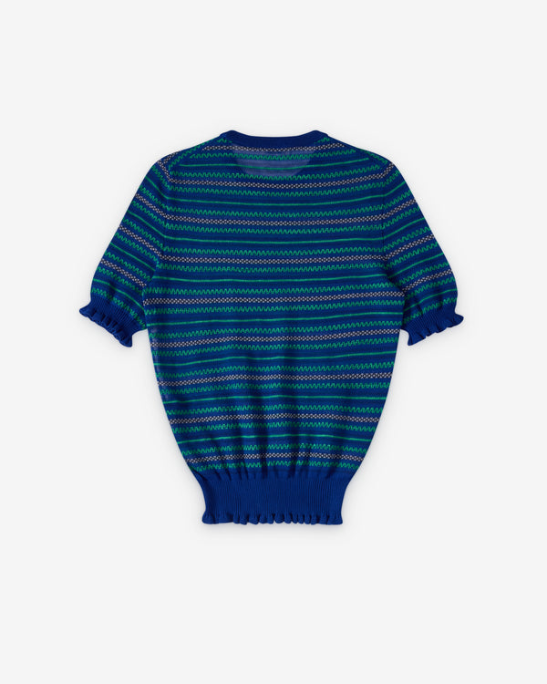 JW Anderson  - Women's Sheer Fairisle Top - (Cobalt)