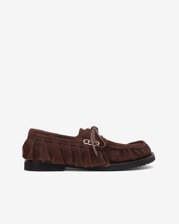 JW Anderson - Women's Loafer Ruffle Boat Shoes - (Chocolate)