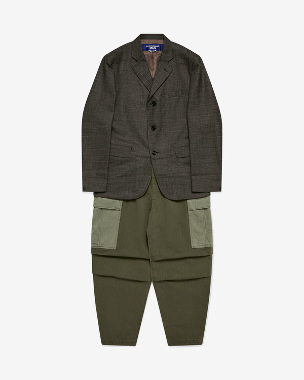 Junya Watanabe MAN - Men's Wool Check Coat - (Dark Brown/Khaki)