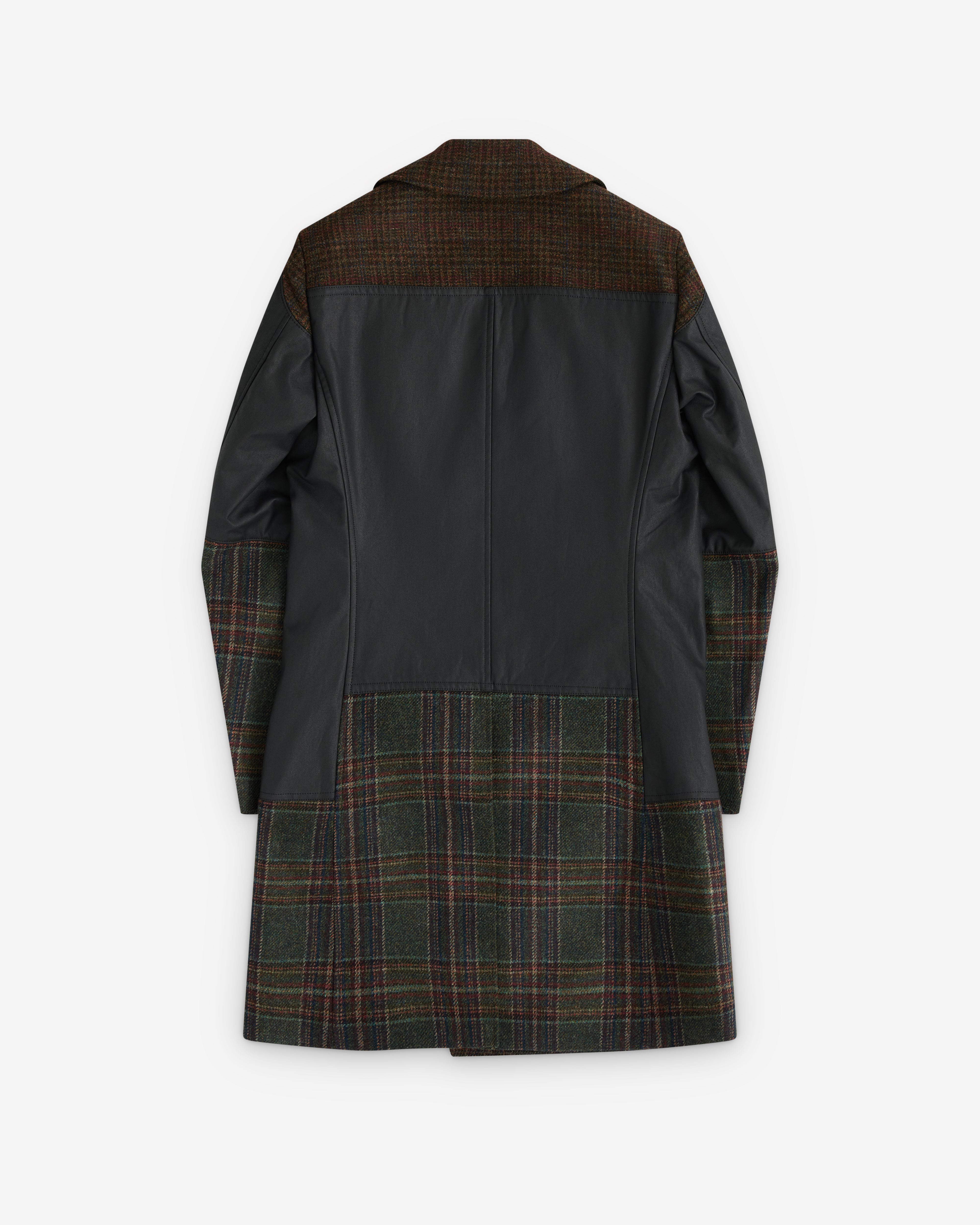 Junya Watanabe MAN: Filson Men's Quilted Waxed Long Coat (Black