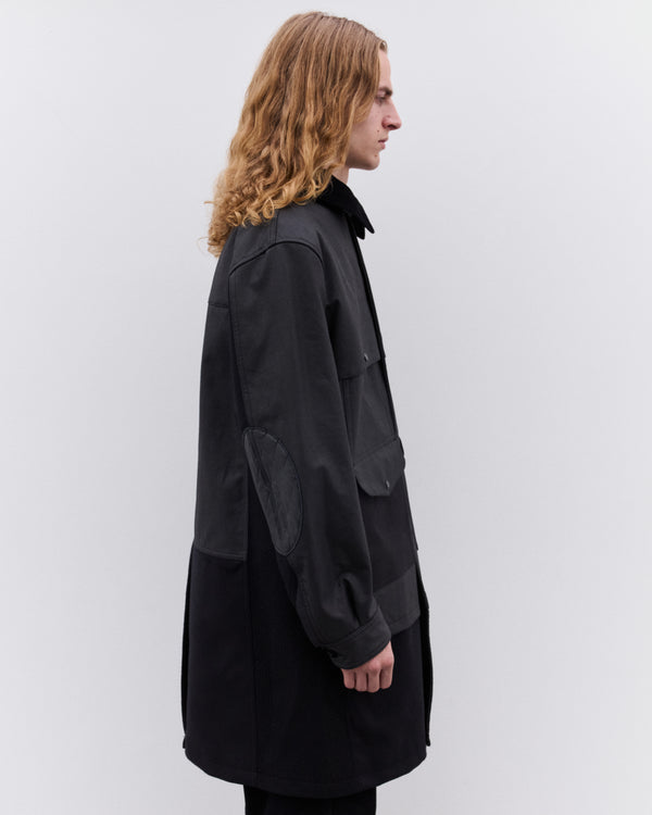 Junya Watanabe Man - Filson Men's Wool Flannel x Leather Long Coat - (Black)