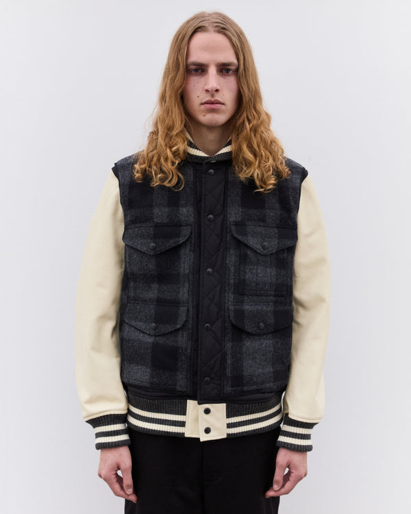 Junya Watanabe Man - Men’s Filson Varsity Jacket - (Black/Grey/Beige)